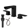 BATHLAVISH Black Bathroom Faucet Sink 3 Hole Waterfall Matte Black