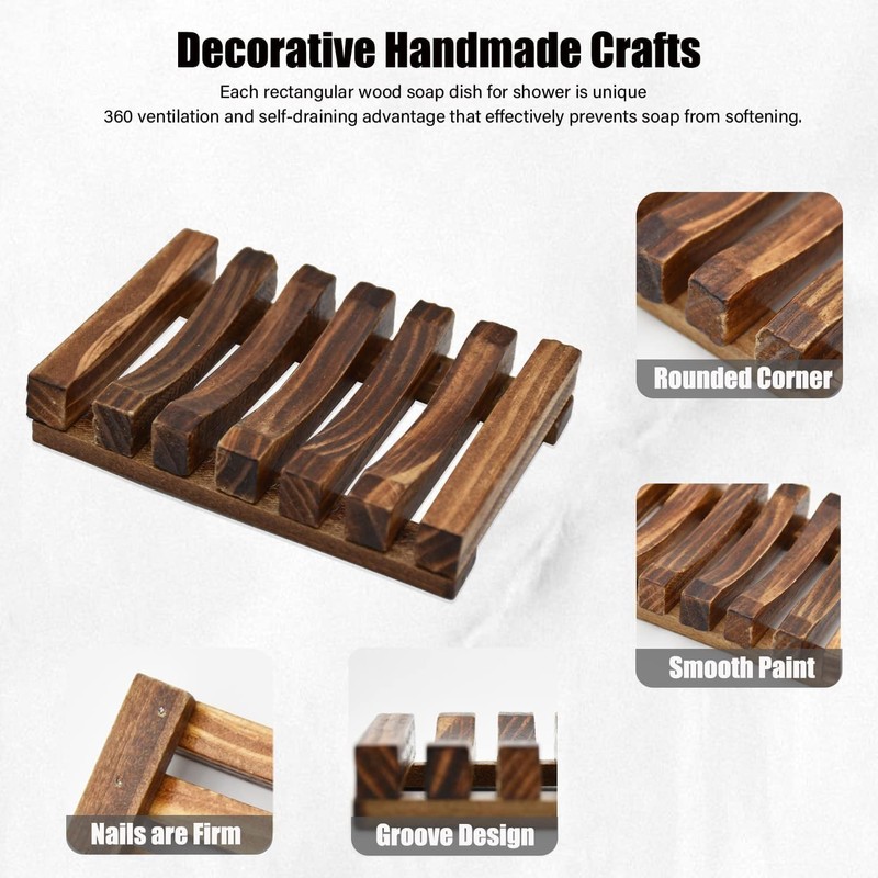Kandid Bamboo Soap Dish - Single Pack with Drip Holes