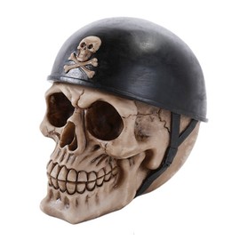Pacific Giftware Skull Figurine with Biker Helmet Motorcycle