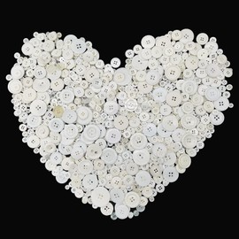 600-700Pcs White Buttons for Crafts Bulk Assorted Sizes White Craft Buttons for Crafting, DIY, Birthday Decoration, Party Decor
