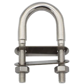 U-bolt with 2 plates and 2 nuts DIN934 M4 x 30 mm - (Pack of 4) - A4 stainless steel - shackle bolt, threaded bracket I BOOTSTEILE BRAUER®