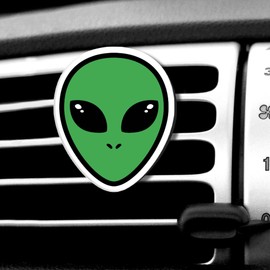 WIRESTER Fresh Scented Car Air Freshener Vent Clip, Decorative Accessories, Interior Decoration for Cars - Green Alien