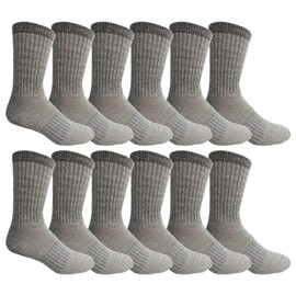Yacht & Smith 12 Pairs Merino Wool Thermal Boot Socks, Mens Hiking Winter Sock (12pairs Gray)