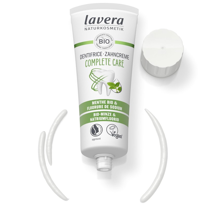 lavera Complete Care Toothpaste Without Fluorure, 5 Times More Protection,