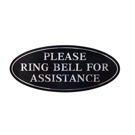 1PC Silver Please Ring Bell for Assistance Sign, 7x3 Inches - Aluminum - Self-Adhesive Ring Doorbell for Service