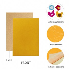Bernese 6PCS Self Adhesive Felt Sheet, Felt Sheets with Adhesive Backing for Jewelry Box and Drawer Liner, A4 Size (8.3" x 11.8", Yellow)