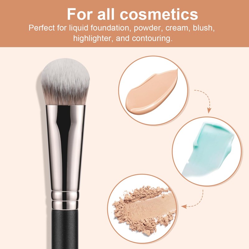 TEOYALL Angled Concealer Brush, Synthetic Contour Brush for Blending Setting