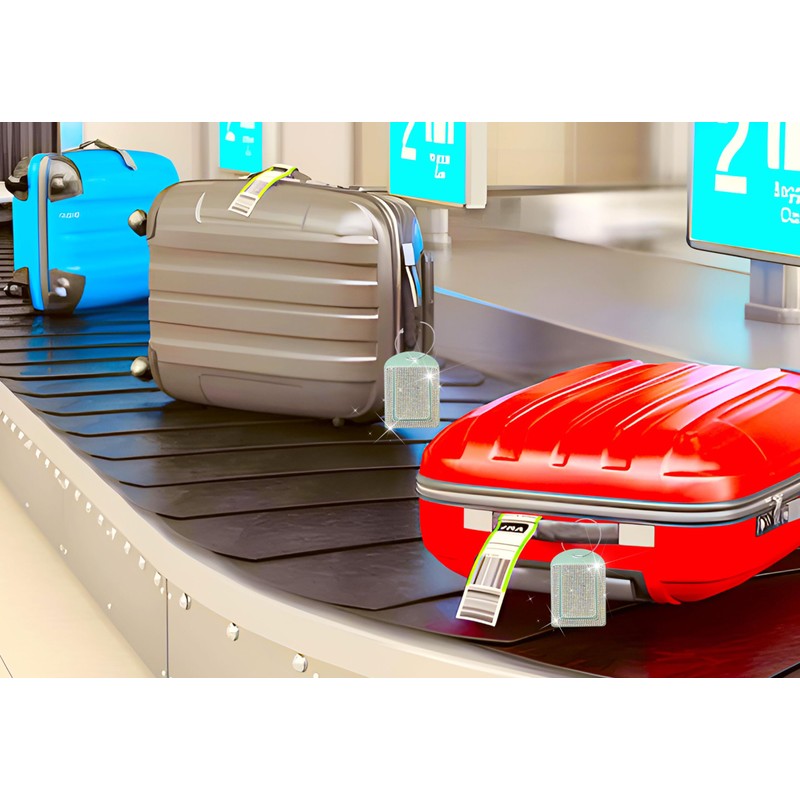 Glittering Blue Diamond Luggage Tag - Sparkling Rhinestone, Bling Baggage