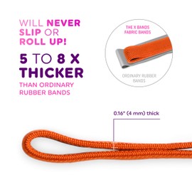 The X BANDS - Bandas de alta resistencia - Bandas de entrenamiento pesadas - Bandas de entrenamiento pesado - Entrenamiento de piernas - Yoga Burn Booty Challenge - Culturador de glúteos - Bandas de resistencia X - 20 libras naranja S/M