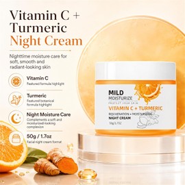 Turmeric and Vitamin C Face Night Cream, Hydrating for Radiant-Looking Skin