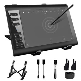 TeinenRon Graphics Drawing Tablet with Stand,10x6 Inch Drawing Tablet with 8192 Level Pen,12 Hot Keys,Digital Drawing Pad Compatible with PC/Mac/Android for Painting,Design&Online Teach