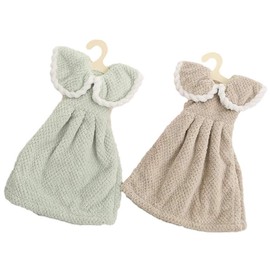 Aloala Dress Towel, Kitchen, Toilet, Hand, Face, Washcloth, Absorbent and Quick Drying, Fluffy, Hand Towel, Present, Petite Gift, Celebration, Commemorative Set (Gray & Brown)