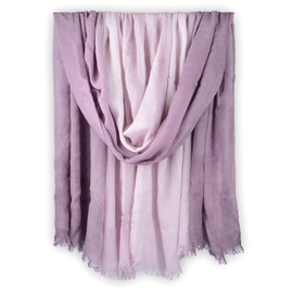 Iristide Women Summer Cotton Linen Scarfs Gradient Two-tone Shawl Beach Gauze Long Lightweight Travel Wrap 75"×35",Light Purple/Dark Purple