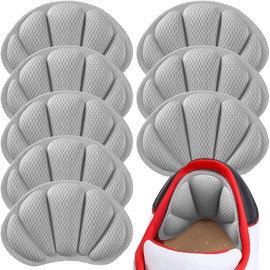 Huethy Back of Heel Cushion Pads, Adhesive Heel Grips Inserts for Boots, Loose Shoes Too Big, Reusable Heel Guards Liners for Women Men, Improve Shoe Fit, 8PCS-Gray