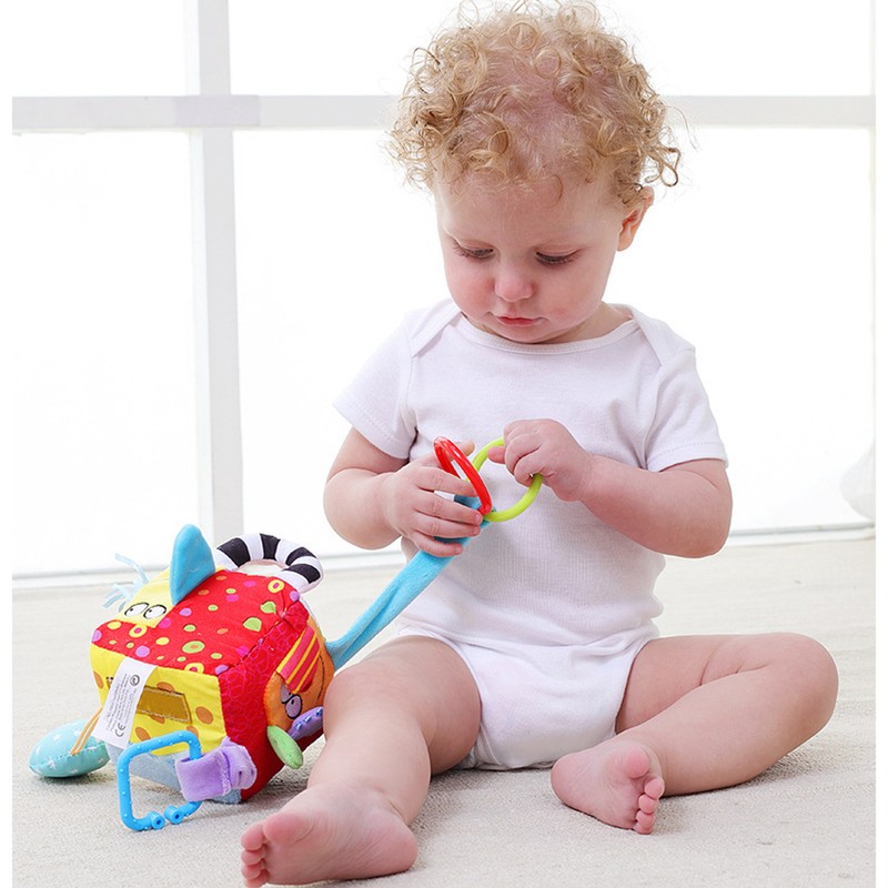 Baby Kids Toys Cartoon Cube Rattle Teether Toys Cubes for