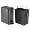 mDesign Small Modern 1.3 Gallon Rectangle Metal Lidded Step Trash