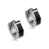 316L Surgical Stainless Steel Earrings High Polished Black Center Flat