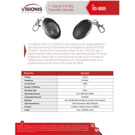 Visionis VIS-7465 One Door Access Control Inswinging Door 300lbs Electromagnetic Lock Kit with Wireless Receiver and Remote Magnetic Lock System with VIS-7030 White Push to Exit Button