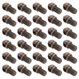 PATIKIL M3x0.5 Eye Bolts, 50 Pack Screw Hook Loop Ring Decorative Light Fixture for Candle Pendant Lamp Chandelier DIY Project, Red Bronze