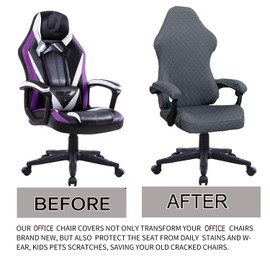 Deisy Dee NO Chair, ONLY Gaming Chair Covers,Gaming Slipcovers Stretchy Polyester Covers for Reclining Racing Gaming Gaming Chair