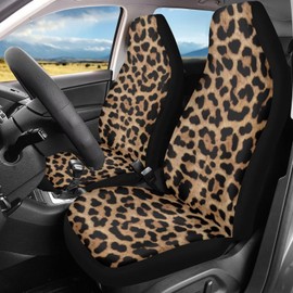 Finagallathe - Fundas de asiento de coche con estampado de guepardo para asientos delanteros, fundas de asiento delantero de neopreno con estampado de leopardo, fundas interiores para automóvil,