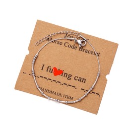 JoycuFF Morse Code Bracelets for Women Teen Girls Fashion Trendy I Can Unique Birthday Jewelry Gifts for Mom Wife Girlfriend Daughter Sister Best Friend