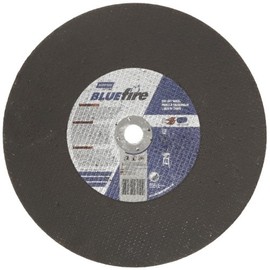 Norton Blue Fire Large Diameter Stationary Saw Reinforced Abrasive Cut-Off Wheel, Type 01 Flat, Zirconia Alumina and Aluminum Oxide, 1" Arbor, 14" Diameter x 1/8" Thickness (Pack of 1)