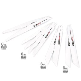 Wideskall 10 Pieces Reciprocating Saw Blades Set for Wood and Metal Cutting