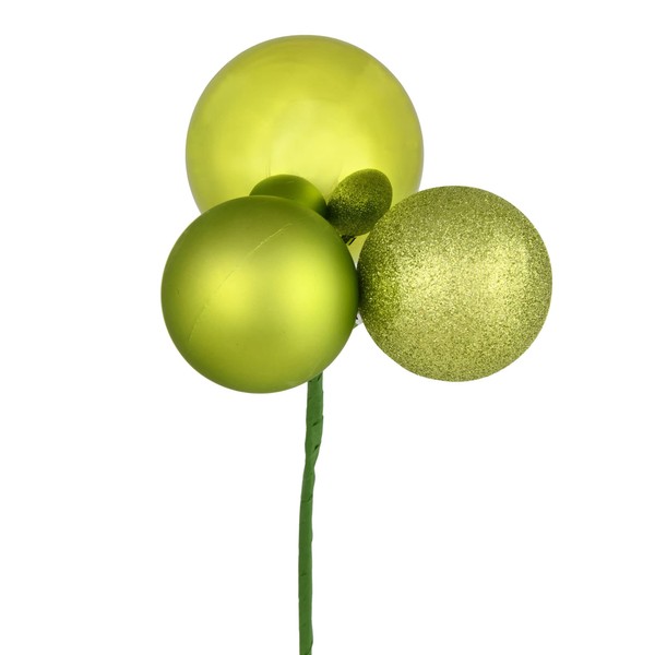 Vickerman 18" Lime Ball Ornament Christmas Pick. There are 4