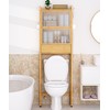 Over The Toilet Storage Shelf with Drawer, Above Bamboo Bathroom