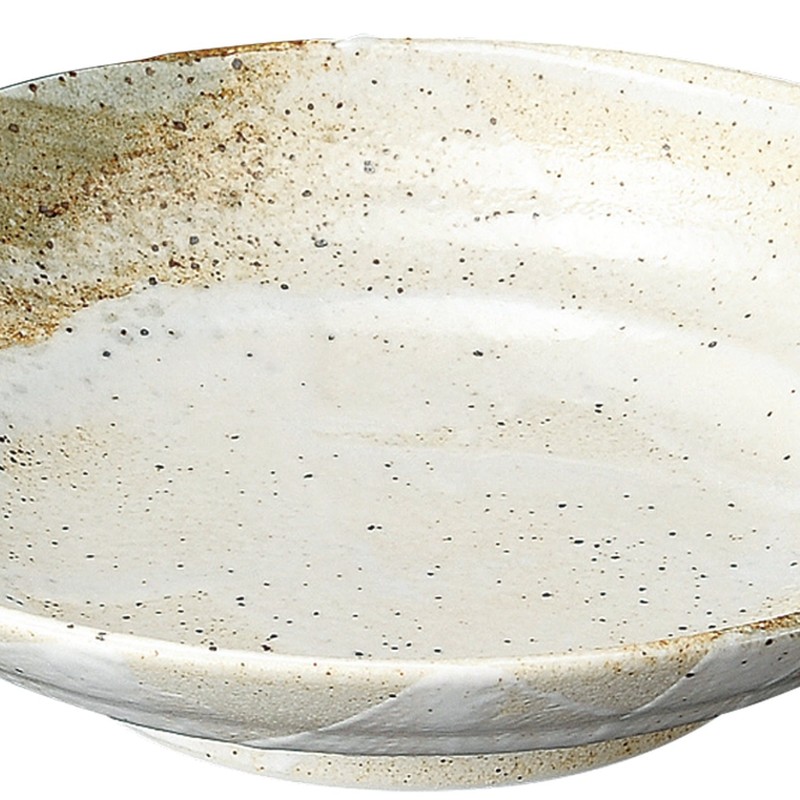 Soho Kiln Pottery Plate, Yukishino 7.5 Noodle Plate, 9.1 x