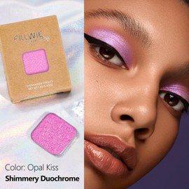 Pressed Powder Chameleon Single Eyeshadow, Soft Pink-White, Square Pan, Fits Magnetic Palettes,High Pigment, Smudge-Proof, Smooth Blend, All-Day Wear(Opal Kiss)