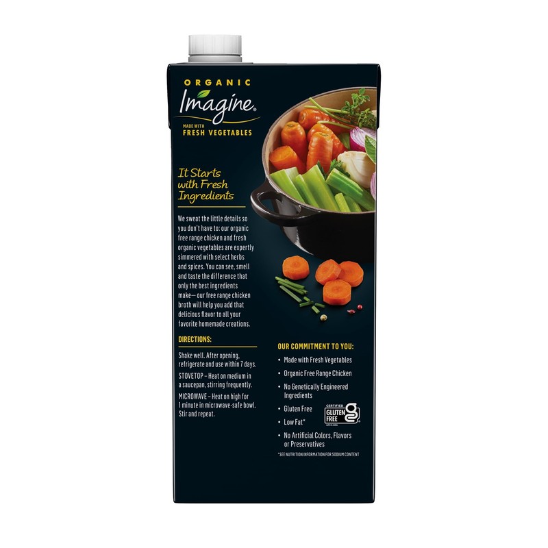 Imagine Organic Free Range Chicken Broth 32 Fl Oz Pack