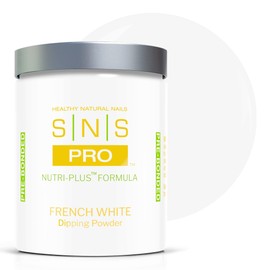 SNS Nail Dip Powder, French White (Natural/Nudes, White, Sheer) - Long-Lasting Acrylic Nail Color & Polish Lasts up to 14 days - Low-Odor & No UV Lamp Needed - 16 Oz