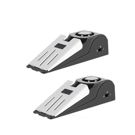 Voarge 2 Pack Door Stop Alarm, 120dB Door Stop Alarm Wedge Shaped Door Stopper Wireless Alert Home Security System, Adjustable Sensitivity Lightweight Door Stop Alarm for Home Hotel Travel