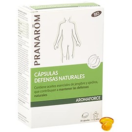 Pranarôm, Aromaforce, Cápsulas Defensas naturales, Contiene aceites esenciales de jengibre y ajedrea, que contribuyen a mantener las defensas naturales, 30 cápsulas
