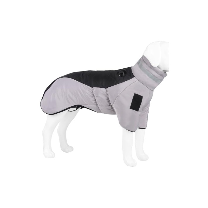Dog Raincoat, Waterproof Dog Coat (Grey + Black, XL)