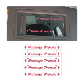 Bittwee 5PCS Passenger Princess Funny Car Stickers, Vinyl Self-Adhesive Waterproof Automotive Rearview Mirror Window Letter Decal for Men Women Cute Queen, Universal for Vehicles（Pink）