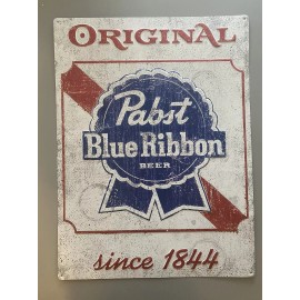 Pabst Blue Ribbon PBR Beer nostalgic metal tacker tin sign 18 x 24