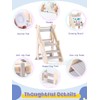 VBABY Foldable Toddler Tower, Plastic Kids Kitchen Stool, Adjustable Height