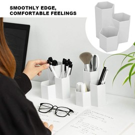 Makeup Organizer Storage Box,3 Compartment Makeup Organizer,Cosmetics Storage Box Suitable for Bathroom Countertop and Bedroom (White)