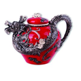 Blue Sky Ceramics Red Dragon Teapot, Multi (14748), Medium