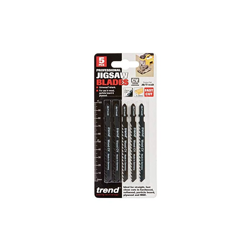Trend Professional Jigsaw Blades, Pack of 5, 100mm x 4mm,
