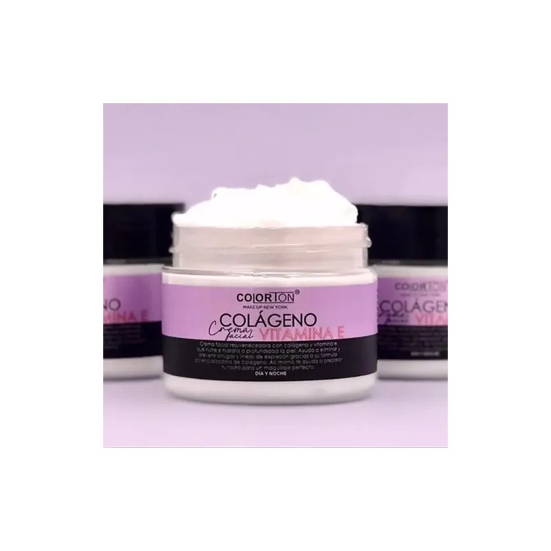 Crema Facial Colágeno Vitamina Colorton 90g Todo Tipo Piel Día