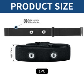 Verazquy Heart Rate Monitor Chest Replacement Strap, Compatible with Equipment Wahoo Garmin Polar, Buckle Distance 1.77", Elastic Sport Adjustable Soft HR Sensor Belt Chest Mount Straps Bands