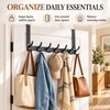 Over The Door Hooks Organizer Rack – No-Drill Aluminum Door