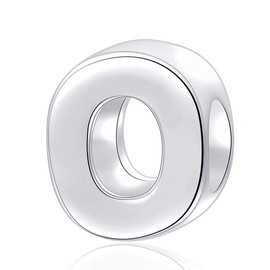 Abalorio de alfabeto de plata de ley 925 auténtica con letra inicial A-Z para regalos de Navidad para madres