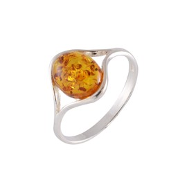 Sterling Silver and Baltic Honey Amber Ring Khloe Size: 7.5
