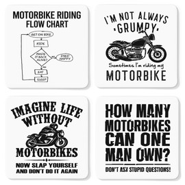Getting Shirty Set Of 4 Motorbike/Motorcycle Drink Coasters