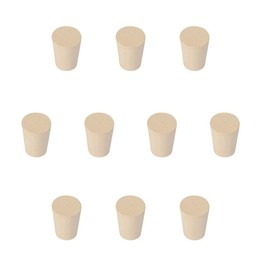 stonylab Solid Rubber Stopper, Pack of 10, 2# - 15 mm x 20 mm x 26 mm - White Tapered Laboratory Seal Rubber Stopper